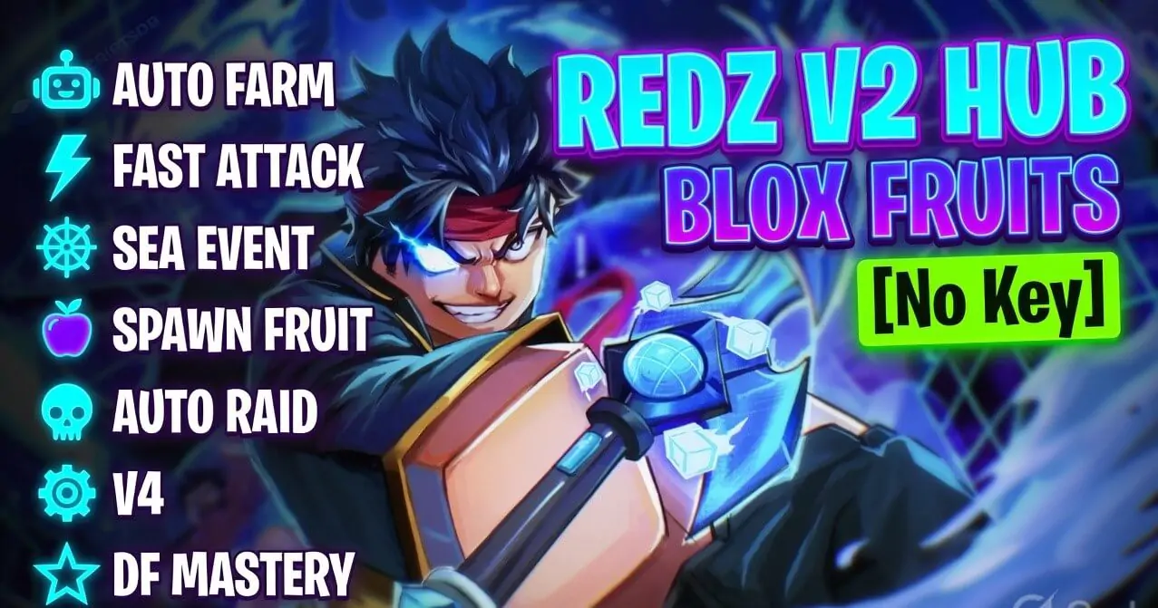 Redz V2 Hub Blox Fruits Script [No Key]