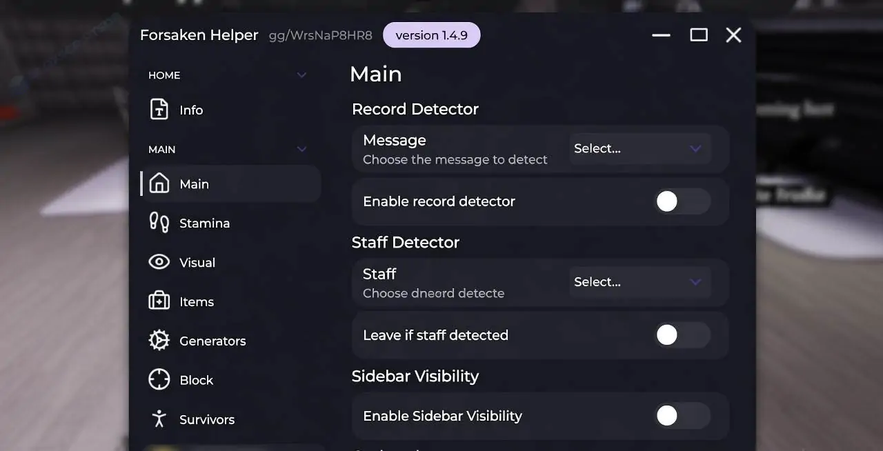 Helper GUI – Forsaken Script (No Key)