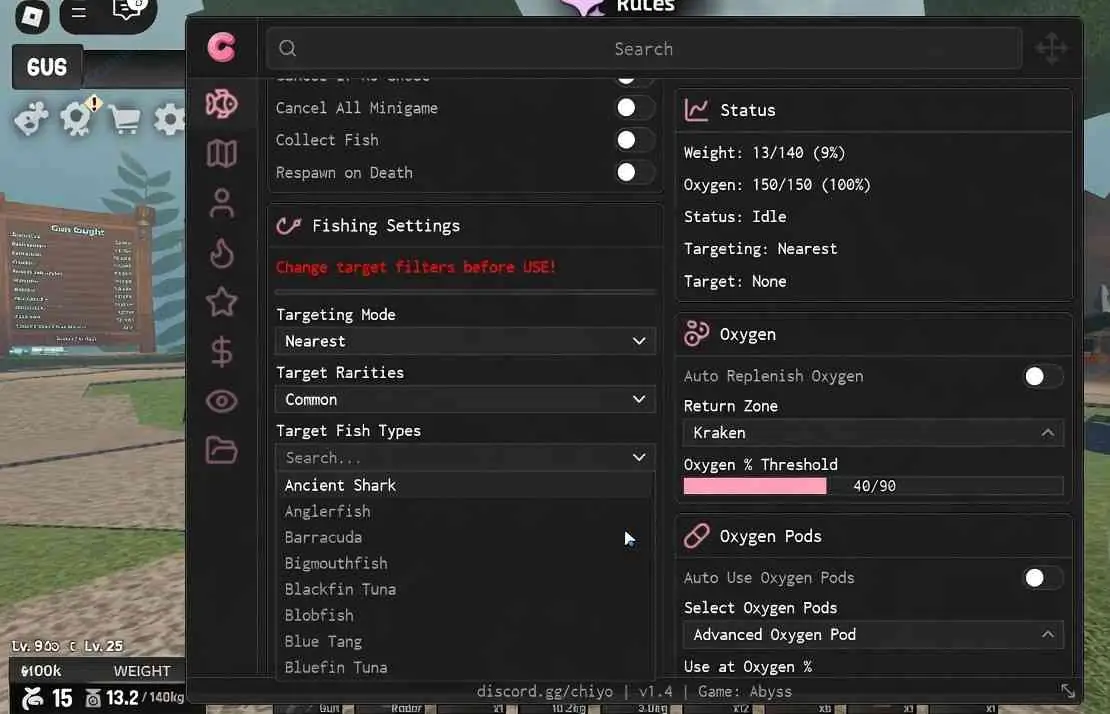 Chiyo HUB Abyss Script [No Key] - Infinite Oxygen | Dupe Fishes | Infinite Money