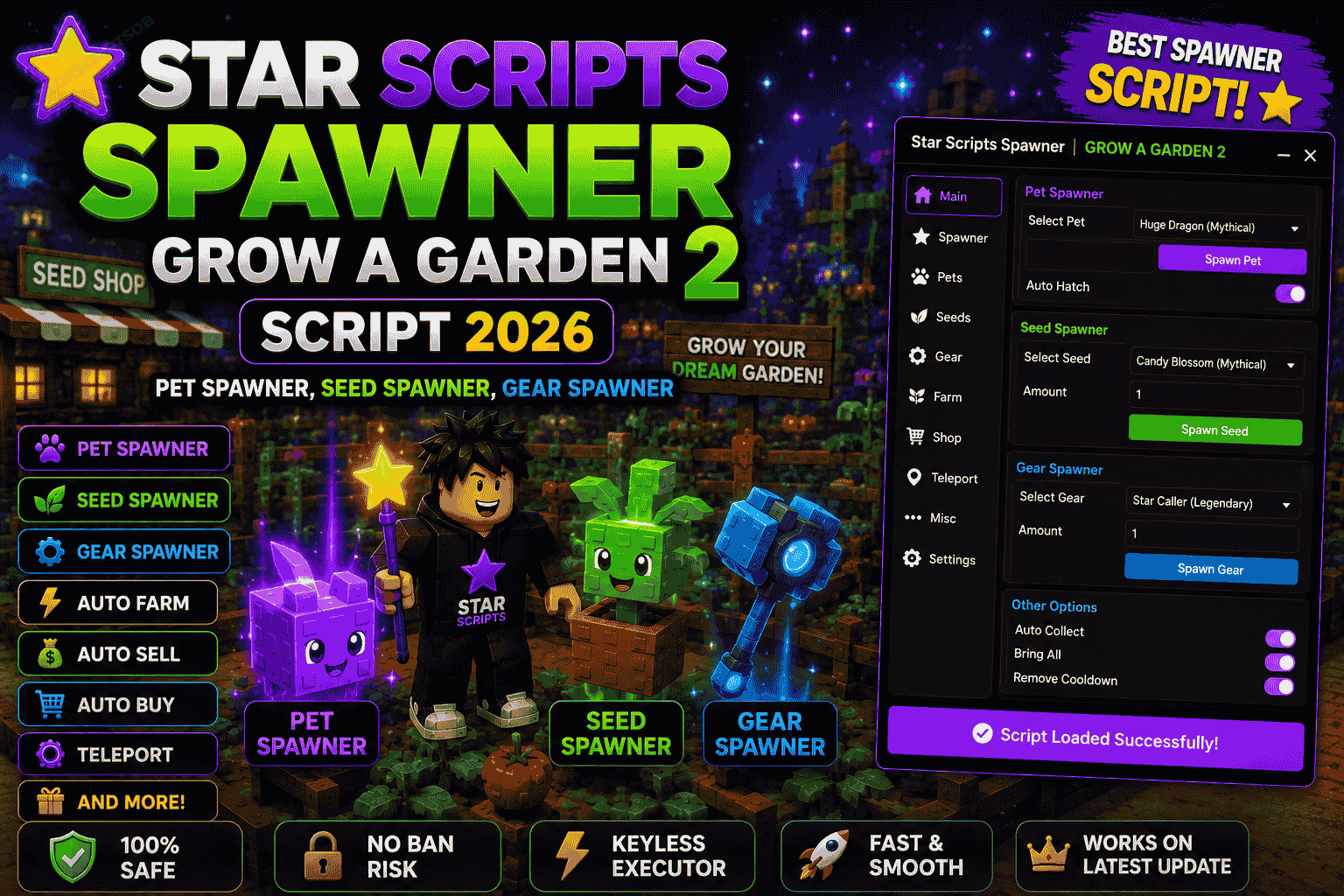 Star Scripts Spawner Grow a Garden 2 Script [NO KEY]