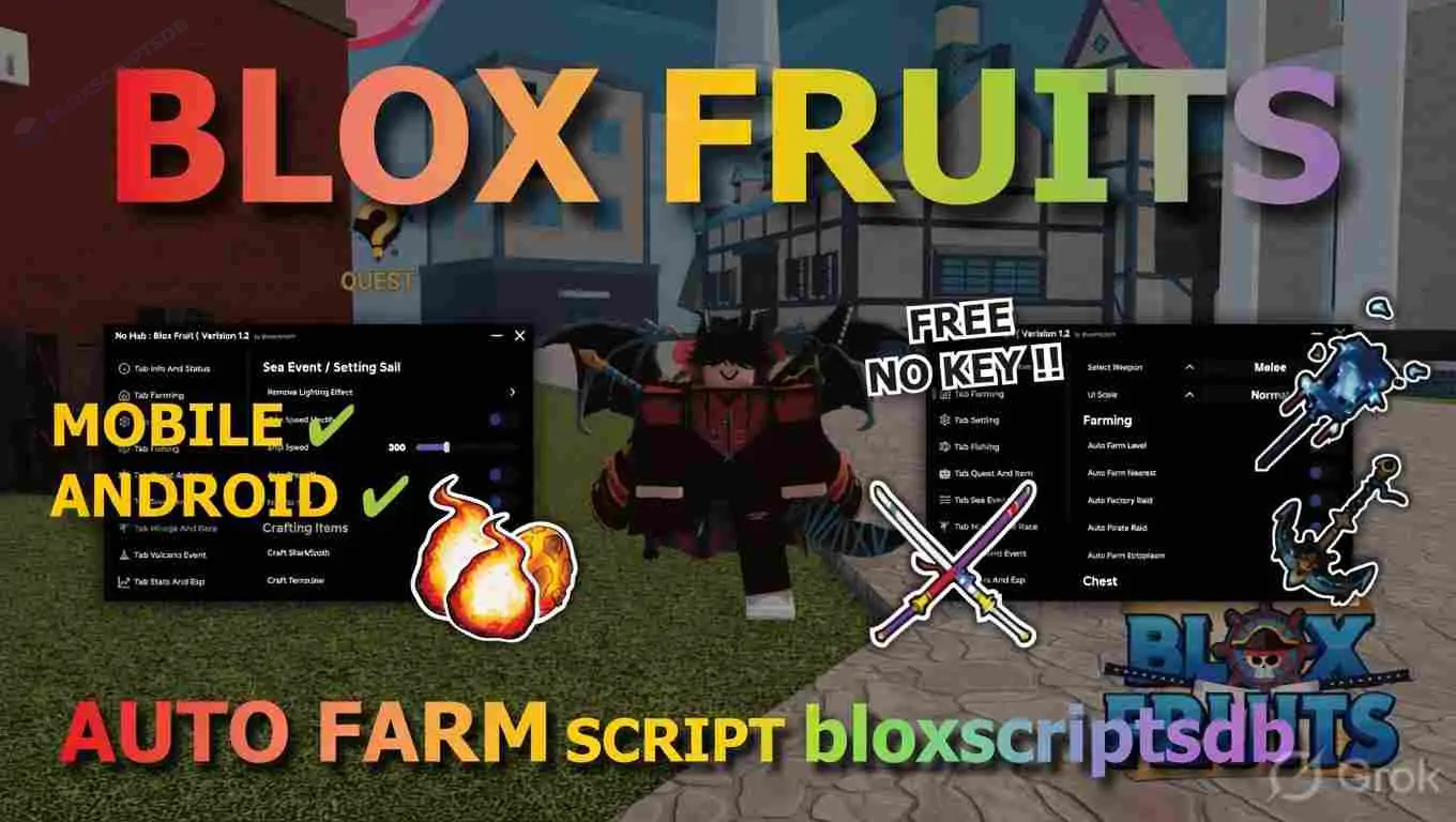 Blox Fruits Script | No Hub [No Key] | AUTO FARM, FAST ATTACK, SEA EVENT