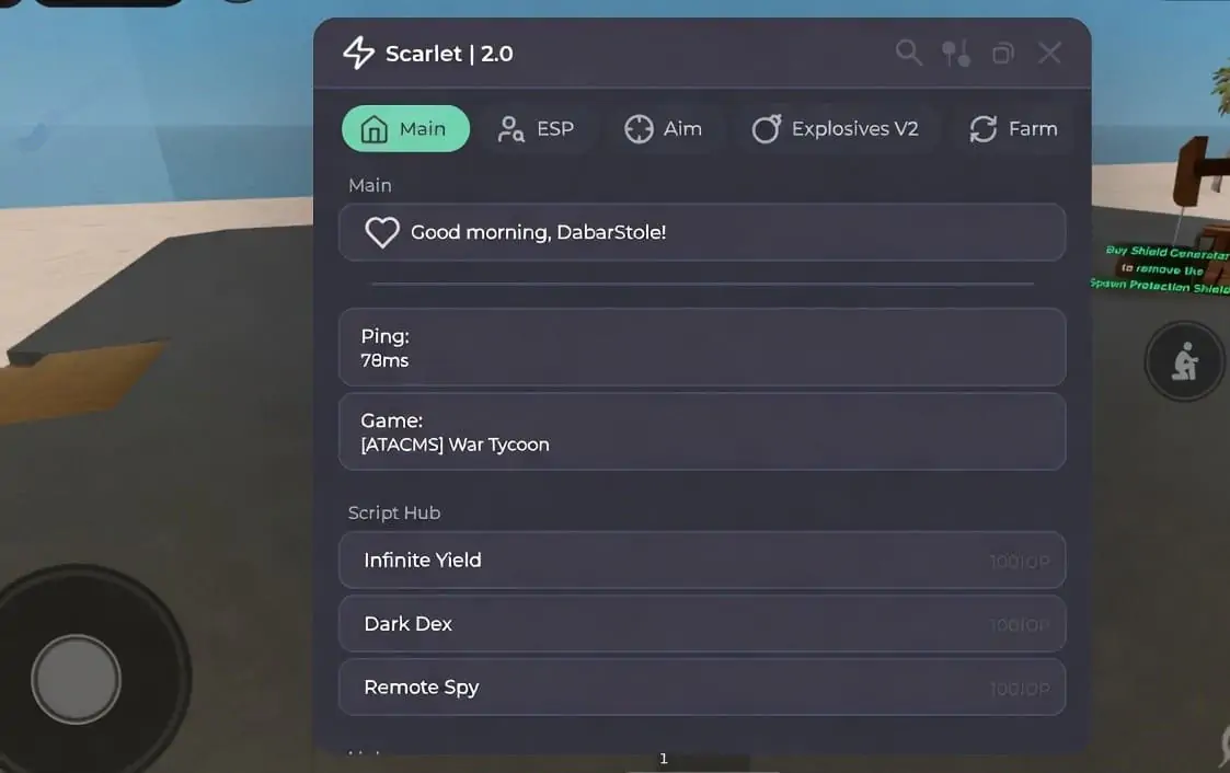 Scarlet Hub GUI 2026 War Tycoon Script