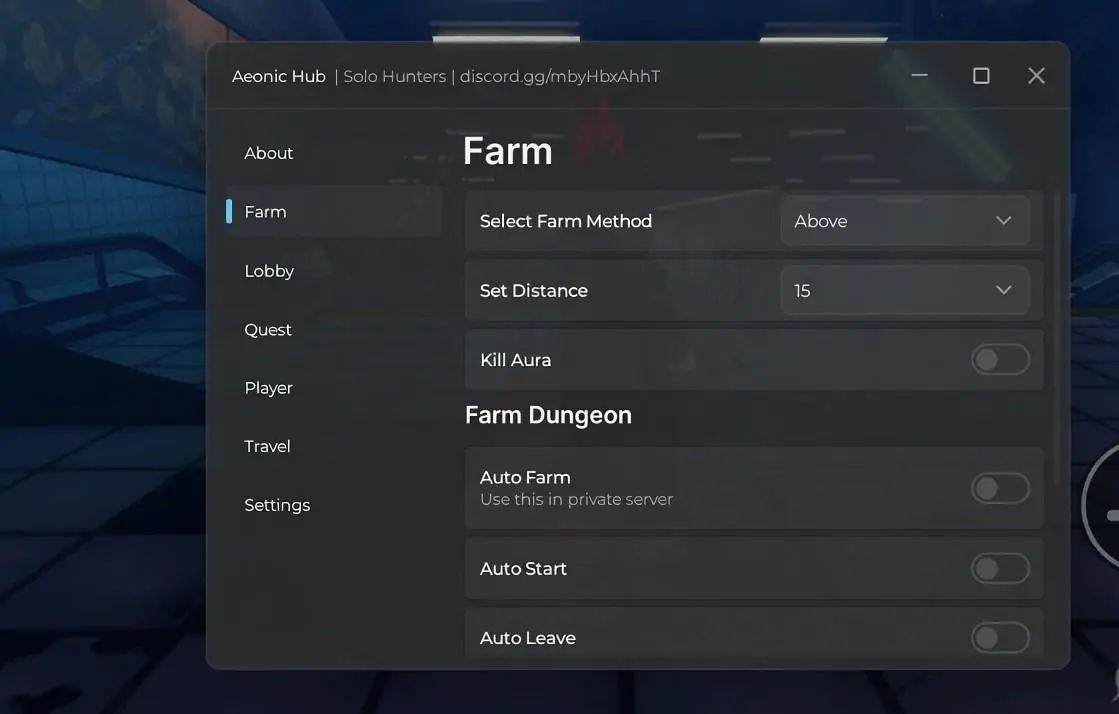 Aeonic Hub Solo Hunters Script
