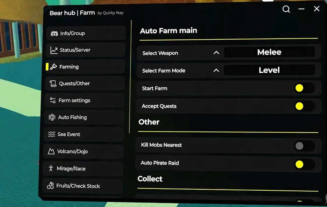 Blox Fruits Script [No Key] | Bear Hub | AUTO FARM, FAST ATTACK, MAGNET, SEA EVENT