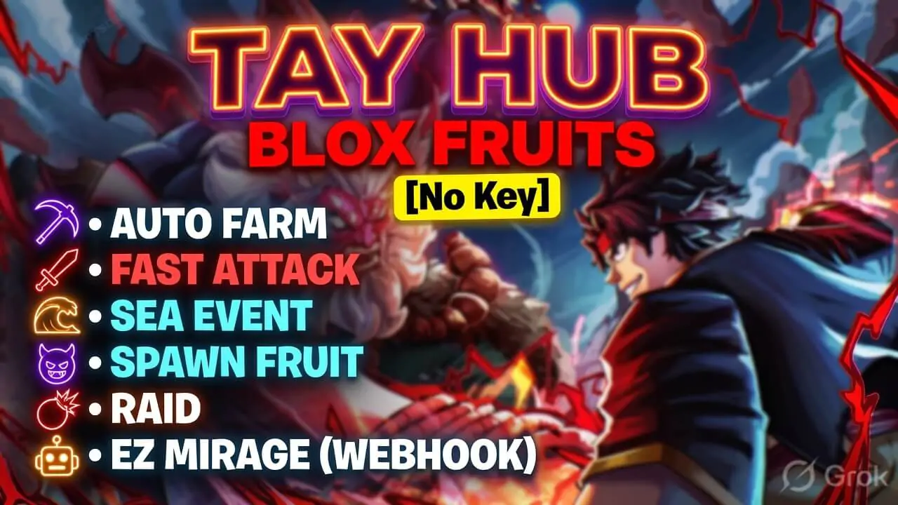 Tay Hub (Webhook) Blox Fruits Script [No Key]