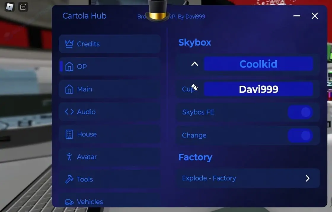 Cartola Hub Brookhaven Script [NEW UPDATED]
