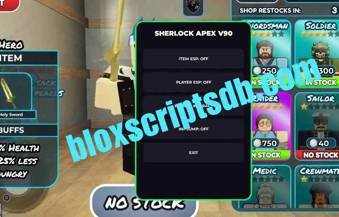 100 Days At Sea Script | Sherlock Apex V90 [No Key] | ESP, INF Jump
