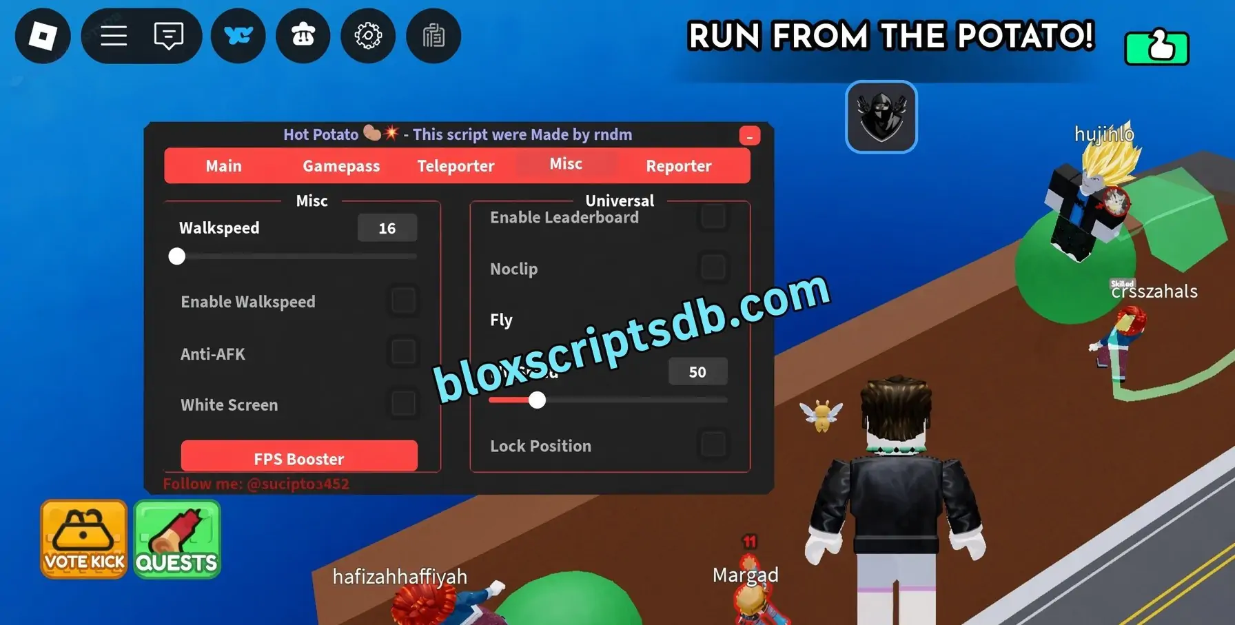 Hot Potato Script | RNDM [No Key] | Fly