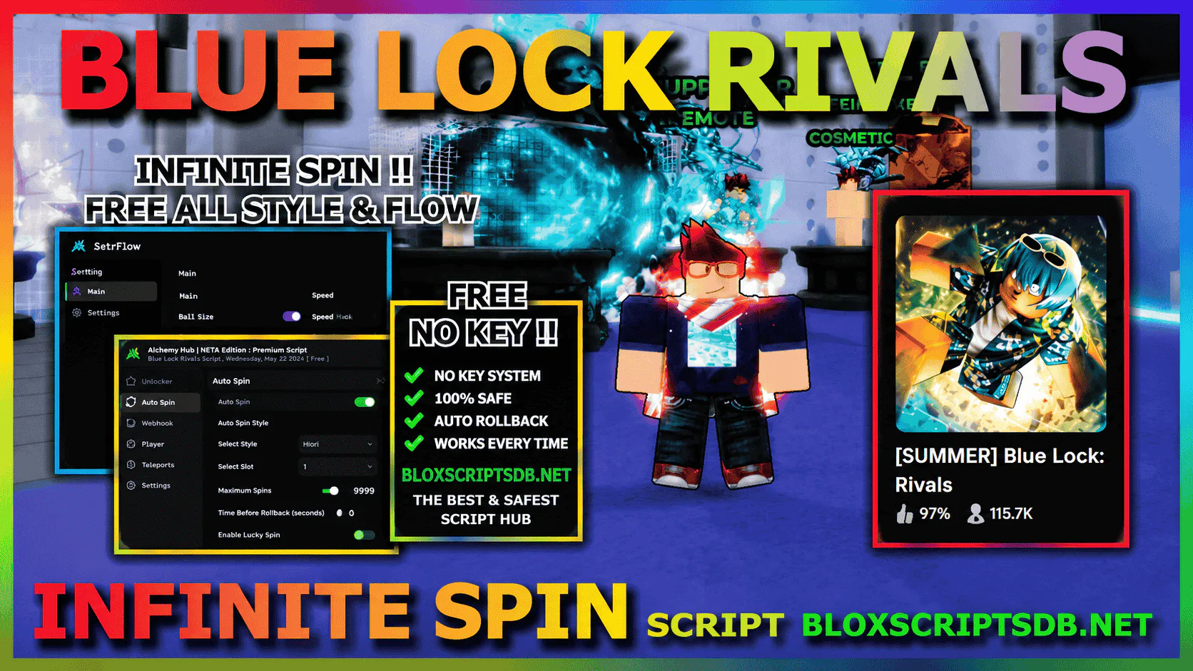 Airflow Hub Blue Lock Rivals Script [Infinite Spin, Get Free Hiori & Nel, Inf Goal, 100% Win]