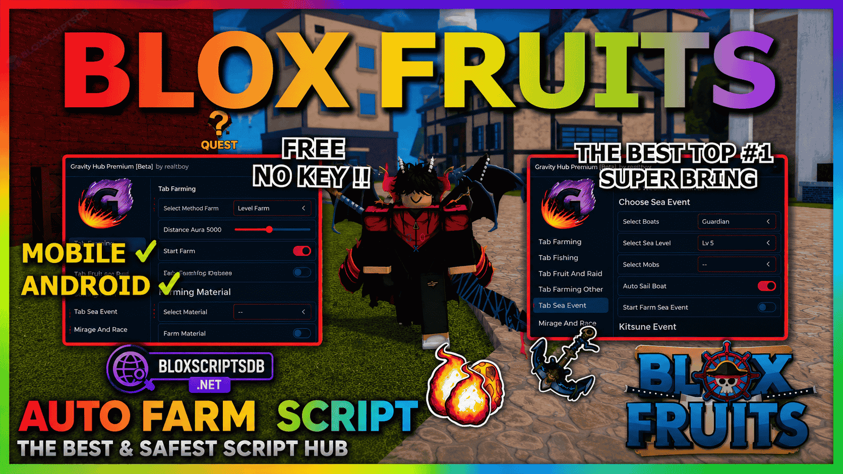 Blox Fruits Script [No Key] | Gravity Hub | Auto Farm Sea 3, Boss Kill