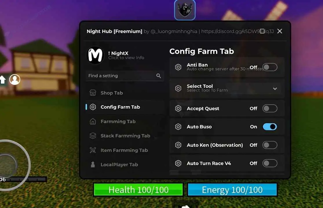 Night Hub – Blox Fruit Script [Anti Ban, Haki & Melee, NO KEY]