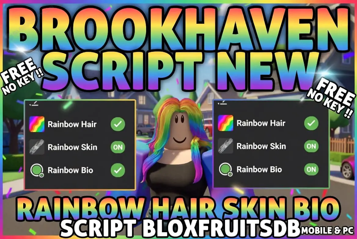 Brookhaven Script [Rainbow Hair, Rainbow Skin, Rainbow Bio]