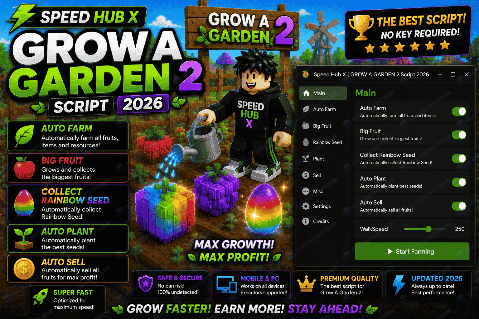 Speed Hub Grow a Garden 2 Script [No Key]