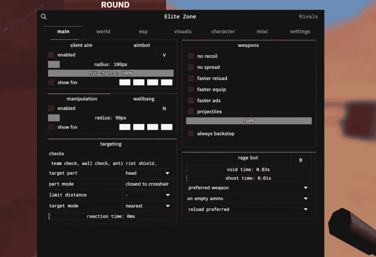 Elite Zone Hub Rivals Script [Silent Aim, Auto Farm, Aimbot, Max Level, Farm Rank]