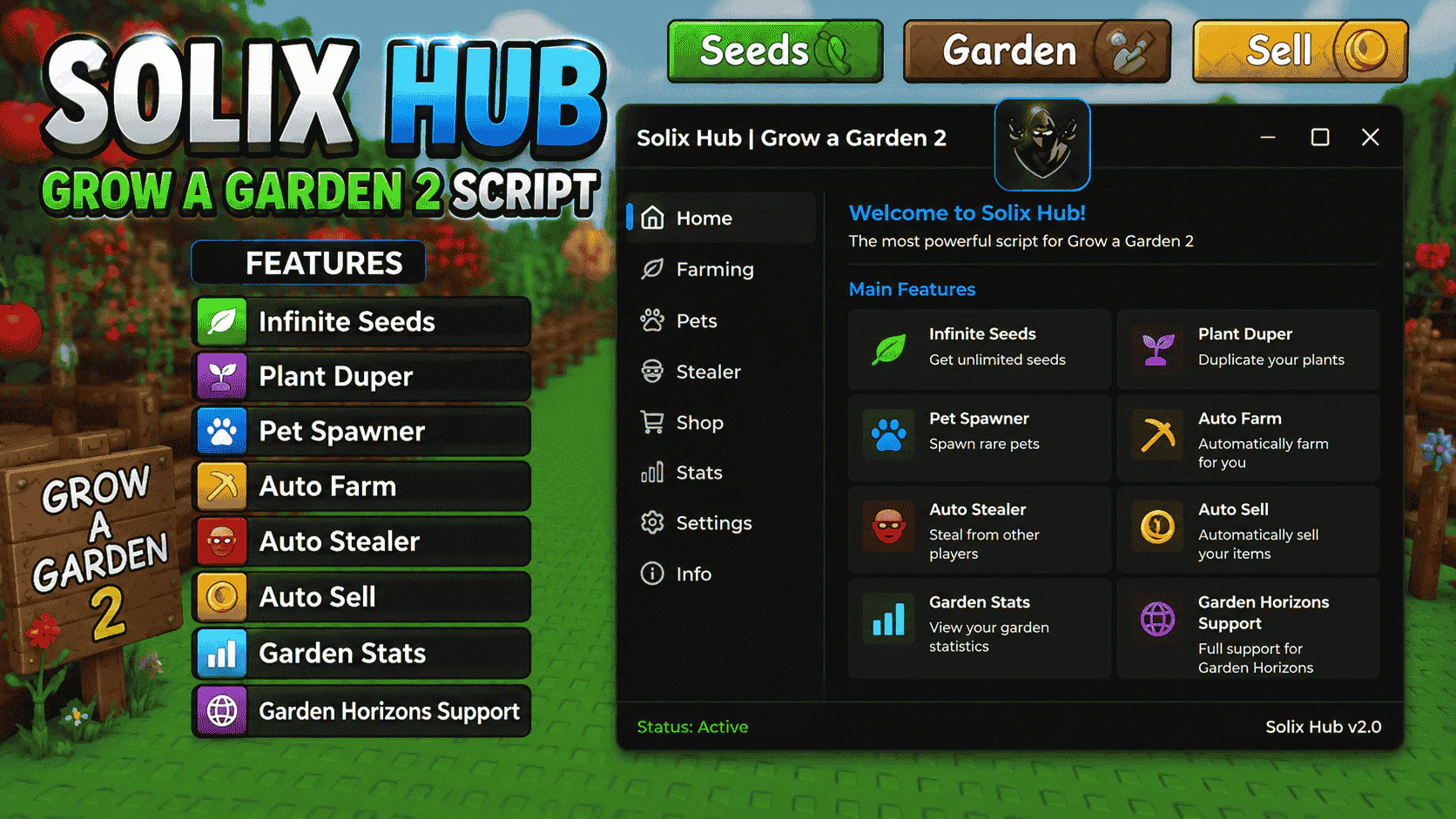 Solix Hub Grow a Garden 2 Script [No Key]