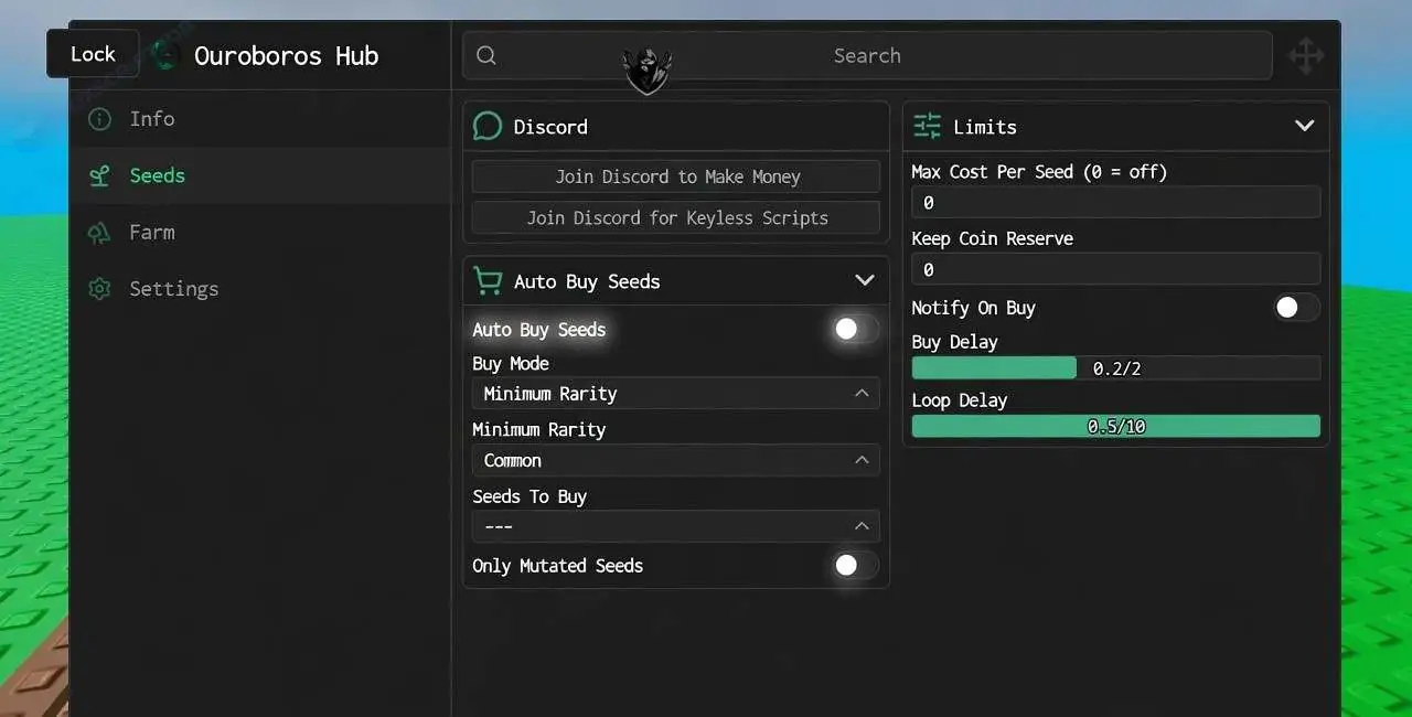 Ouroboros Hub — Greedy Growers Script (NO KEY)