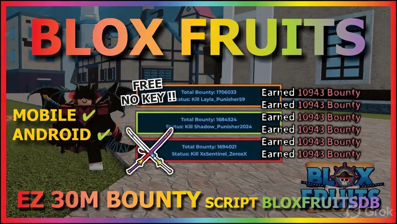 Blue X Hub (Bounty) Blox Fruits Script [No Key]