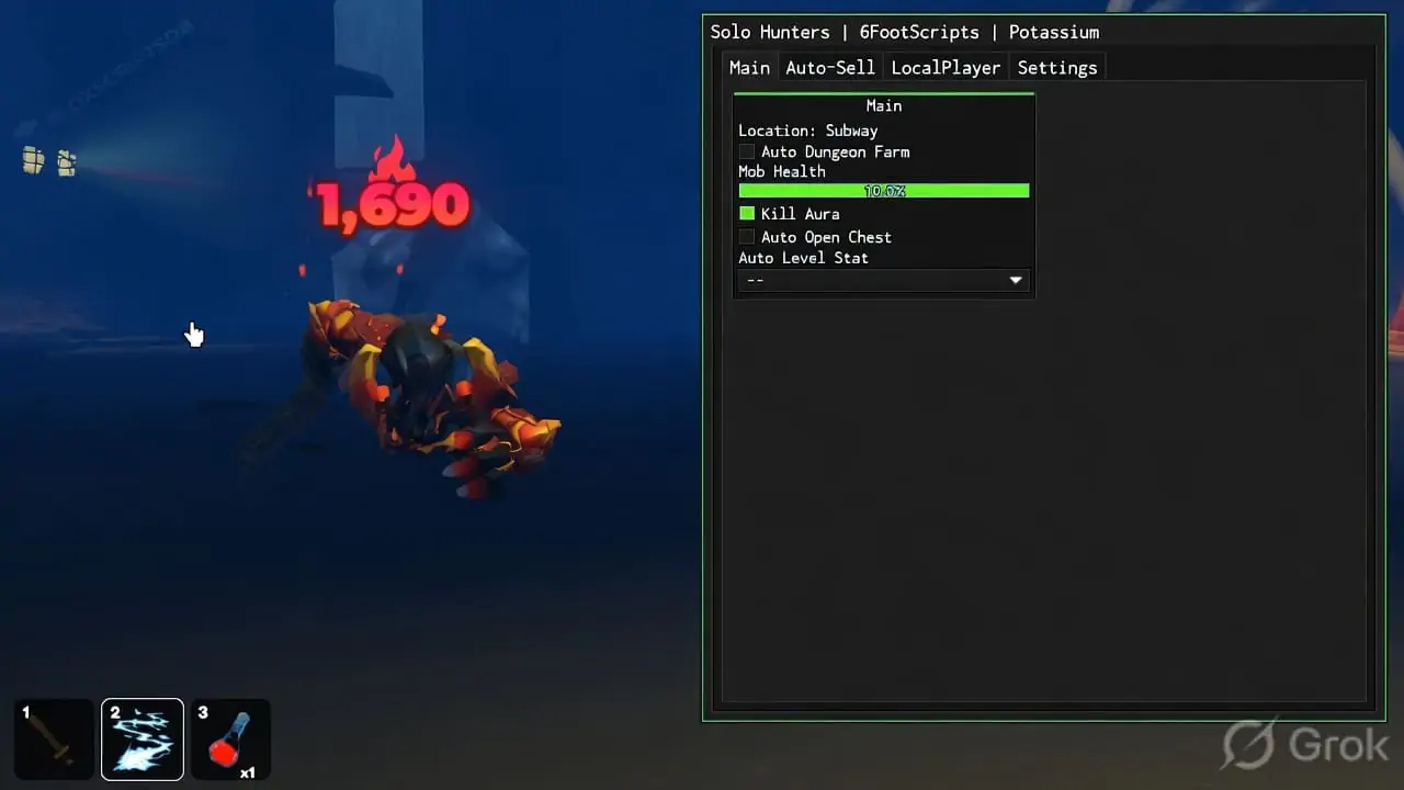 6Footscripts | Potassium Solo Hunters Script