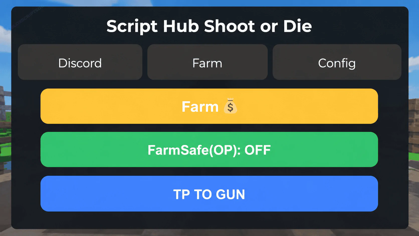 Shoot or Die Script GUI [Farm Cash, Farm Safe Zone, TP To Gun]