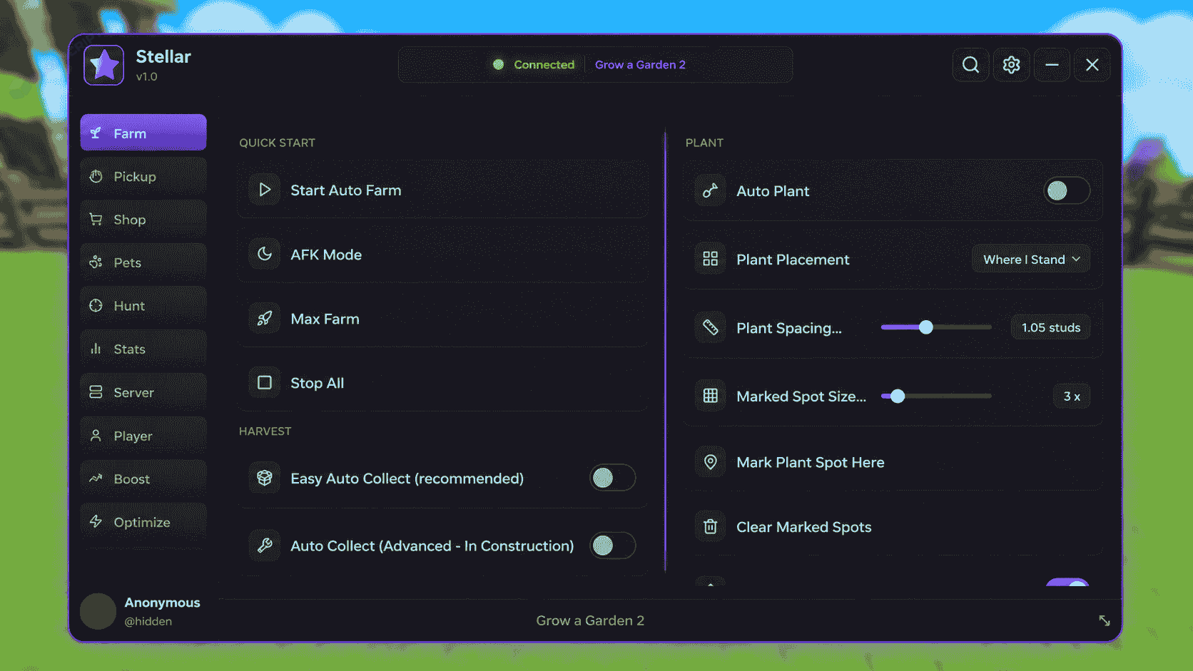 Stellar Hub Script Grow a Garden 2 [Auto Farm, Auto Buy, Auto Sell & Auto Steal (No Key)]