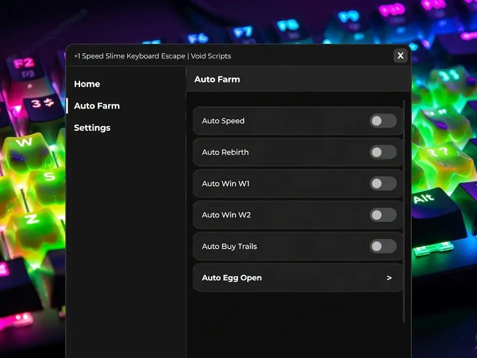 +1 Speed Slime Keyboard Escape | Void Scripts