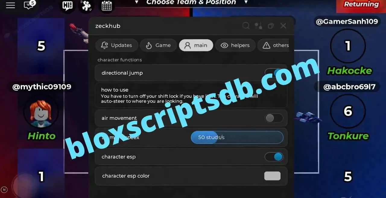 Volleyball Legends Script | Zeck Hub [NO KEY] | Directional Jump, AIR Movement