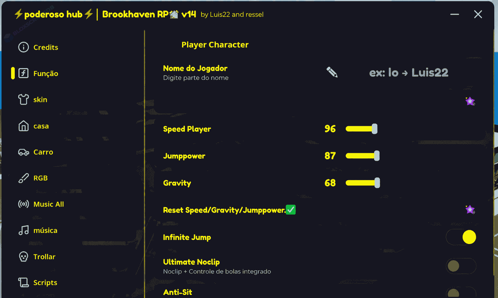 Poderoso Hub Brookhaven RP Script [Full GUI]